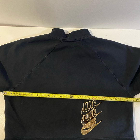 Nike Black Gold “Just Do It” Graphic Cropped Quarter Zip Sweatshirt Size L - Picture 7 of 7
